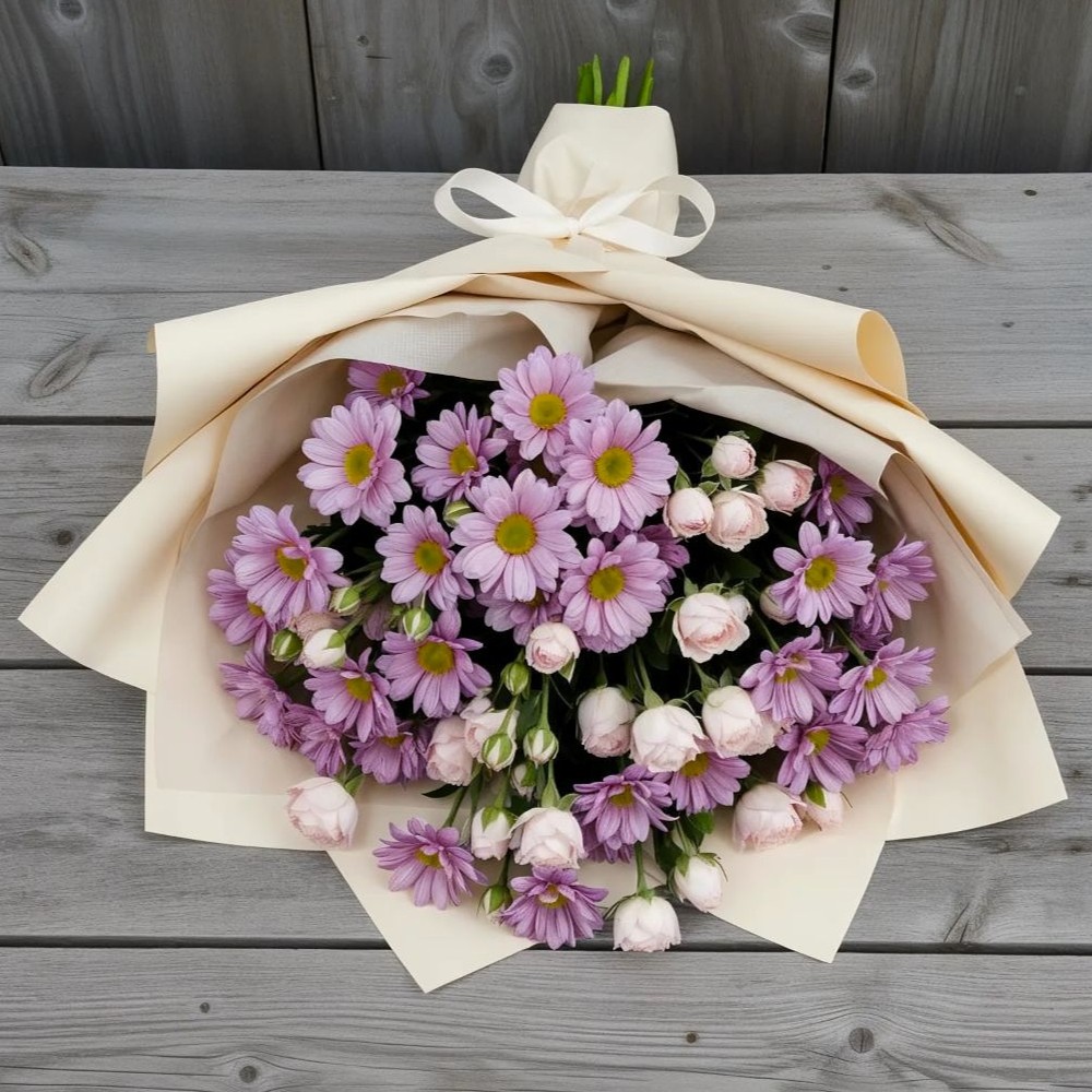 Букет цветов из: Розы и Хризантемы в Рыбном