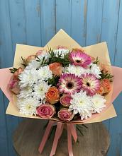 Букет цветов из:  Розы, Герберы и Хризантемы #REPLACE_PRED# Рыбном