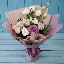 Букет цветов из:  Розы и Лизиантусы в Рыбном