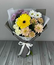 Букет цветов из:  Розы, Герберы и Хризантемы #REPLACE_PRED# Рыбном