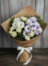 Букет цветов из:  Хризантемы и Розы в Рыбном