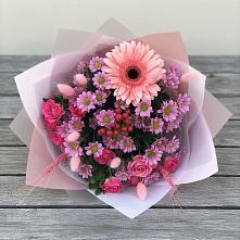 Букет цветов из:  Розы, Герберы и Хризантемы #REPLACE_PRED# Рыбном