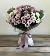 Букет цветов из:  Хризантемы и Розы в Рыбном