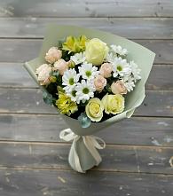Букет цветов из:  Альстромерии, Розы и Хризантемы #REPLACE_PRED# Рыбном
