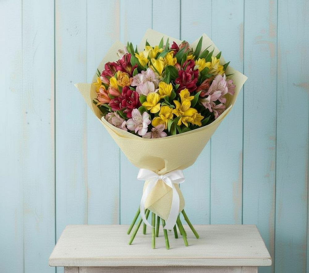 Букет цветов из: Альстромерии в Рыбном