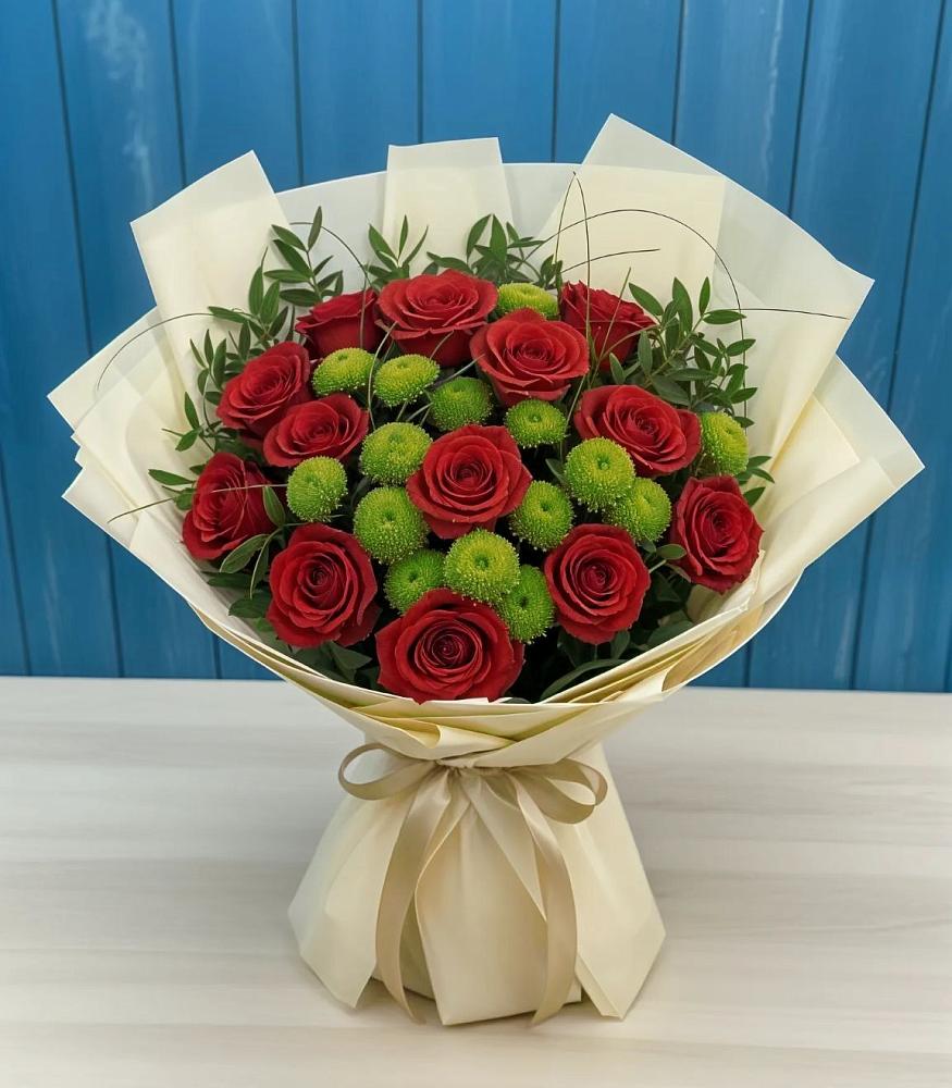 Букет цветов из: Розы и Хризантемы в Рыбном