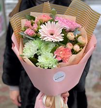 Букет Розовое солнце