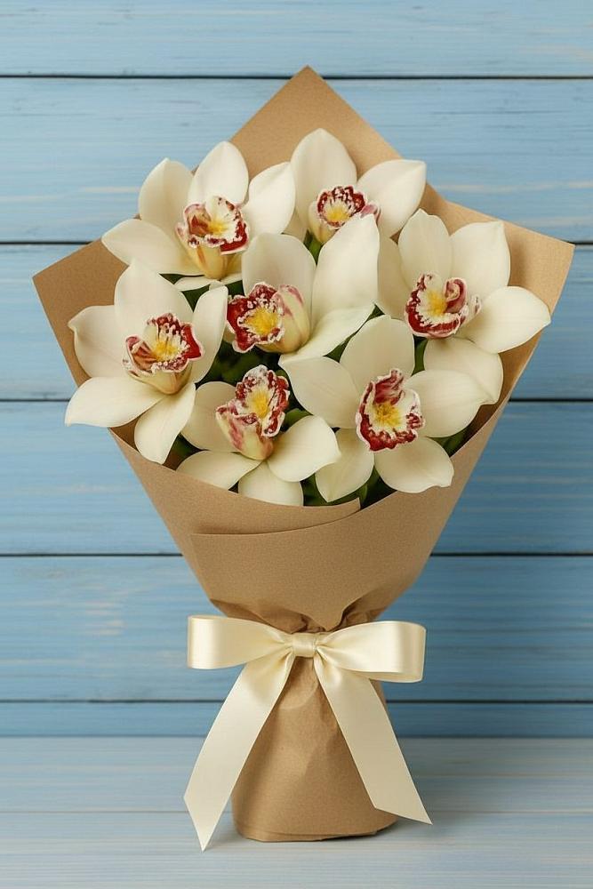 Букет цветов из: Орхидеи и Розы в Рыбном