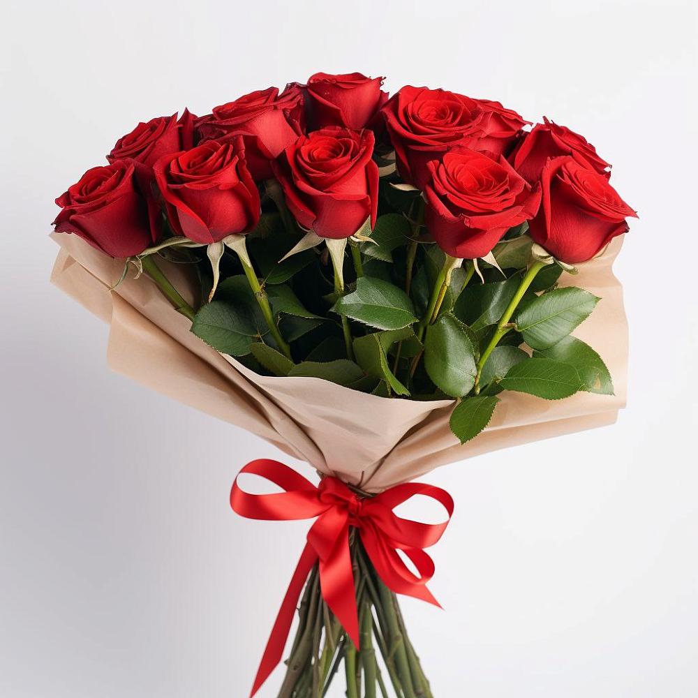 Букет 11 Красных роз Эдлесс Лав в Рыбном